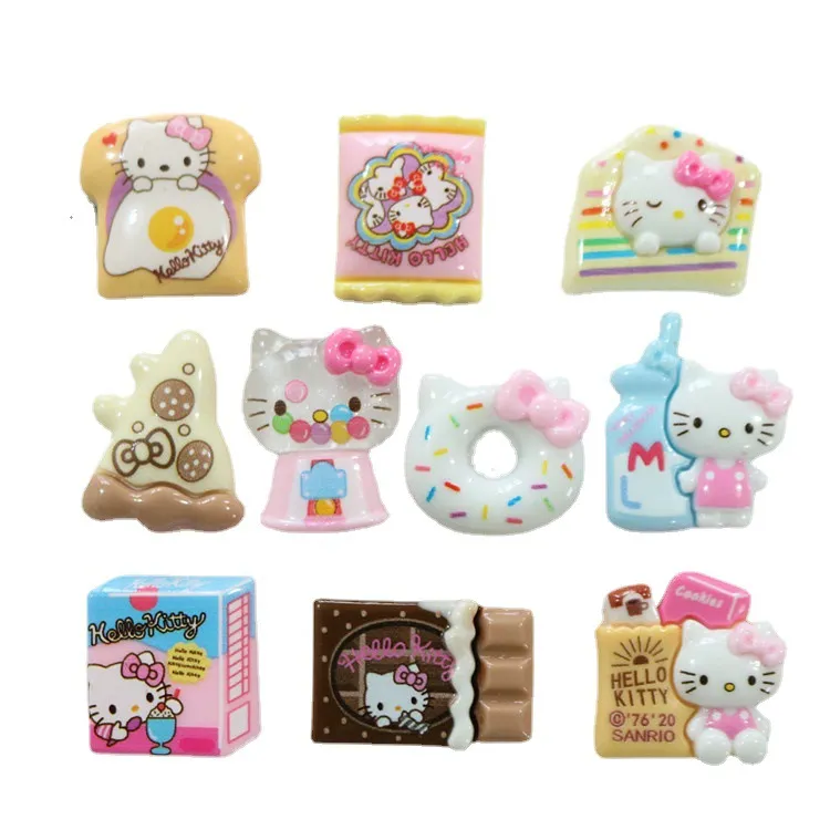 Accessoires Hello Kitty desserts en résine : charms, aimants, pinces à cheveux