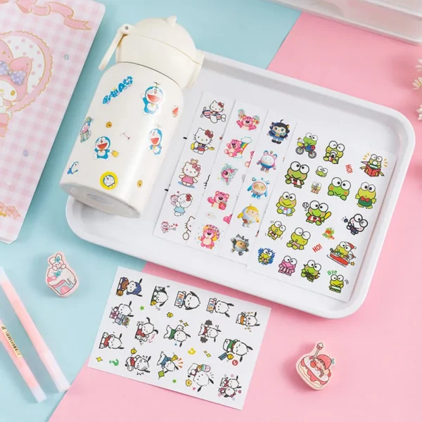 Autocollants imperméables Sanrio Kuromi et Pochacco pour carnet