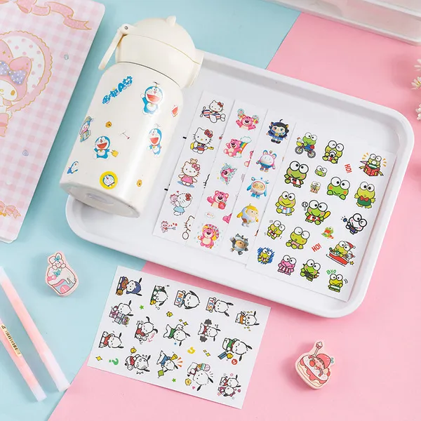 Autocollants imperméables Sanrio Kuromi et Pochacco pour carnet