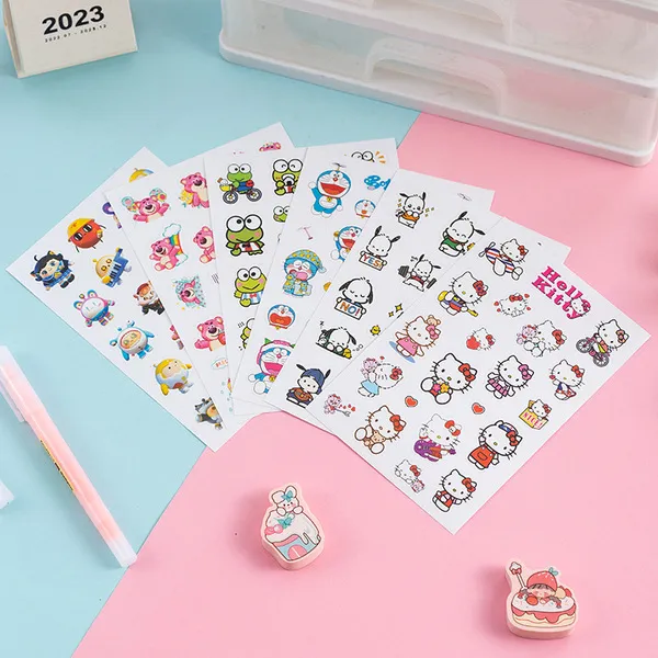 Autocollants imperméables Sanrio Kuromi et Pochacco pour carnet