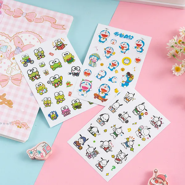 Autocollants imperméables Sanrio Kuromi et Pochacco pour carnet