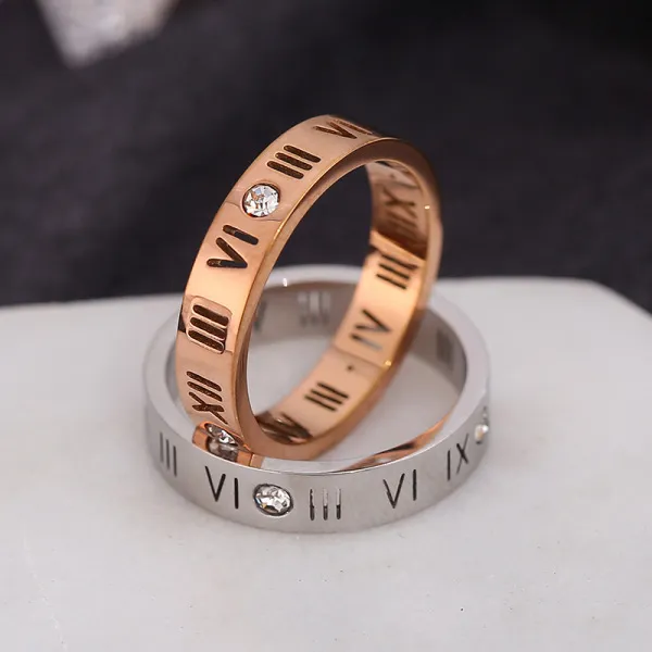 Bague en acier inoxydable plaqué or 18 carats, design simple et élégant, unisexe