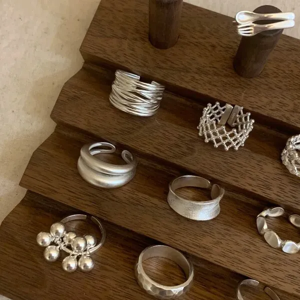 Bague ouverte ajustable style coréen pour femme, design simple et élégant