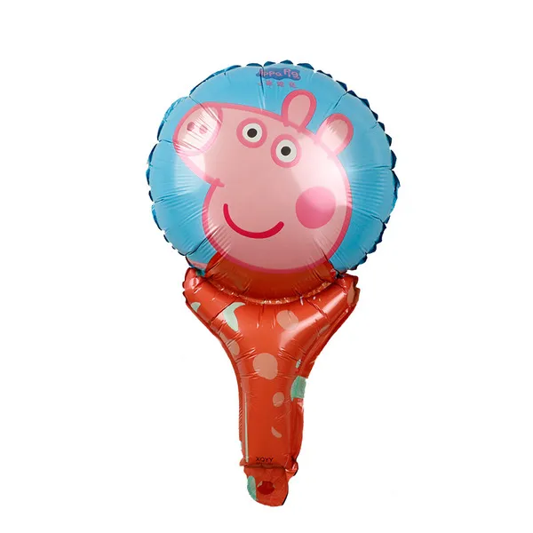 Ballon aluminium avec tige, personnages Peppa Pig, Doraemon, Ultraman