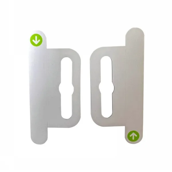 Crochets adhésifs transparents pour fermer et suspendre boîtes d'emballage