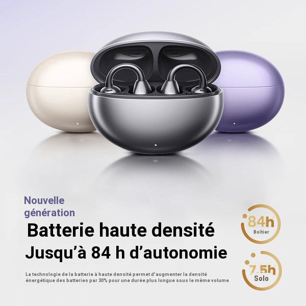 Écouteurs à clip d'oreille Bluetooth 5.4 sans fil, étanches, écran digital