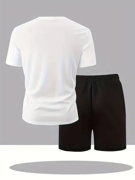 Ensemble homme été sport décontracté t-shirt manches courtes et short