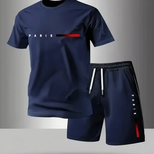 Ensemble homme été sport décontracté t-shirt manches courtes et short