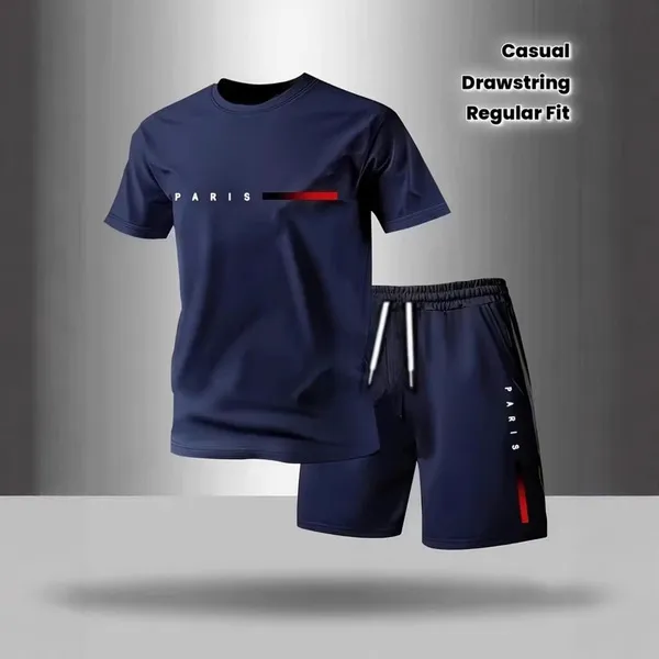 Ensemble sport homme t-shirt et short à séchage rapide
