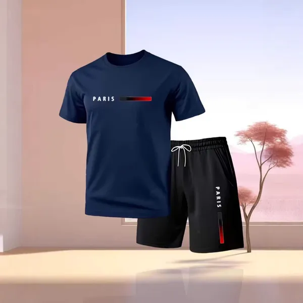 Ensemble sport homme t-shirt et short à séchage rapide