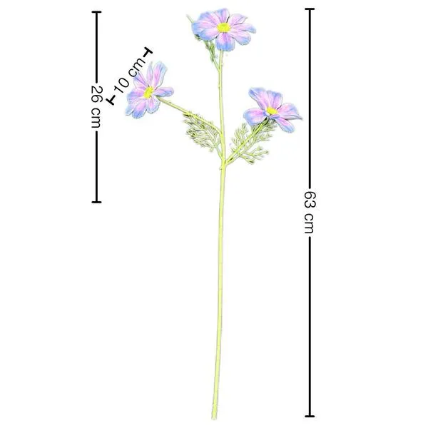 Fleurs artificielles de cosmos à 3 têtes pour mariage, décoration maison et photo