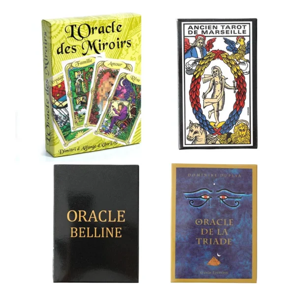 Jeu de tarot divinatoire en français avec cartes illustrées et boîte rigide