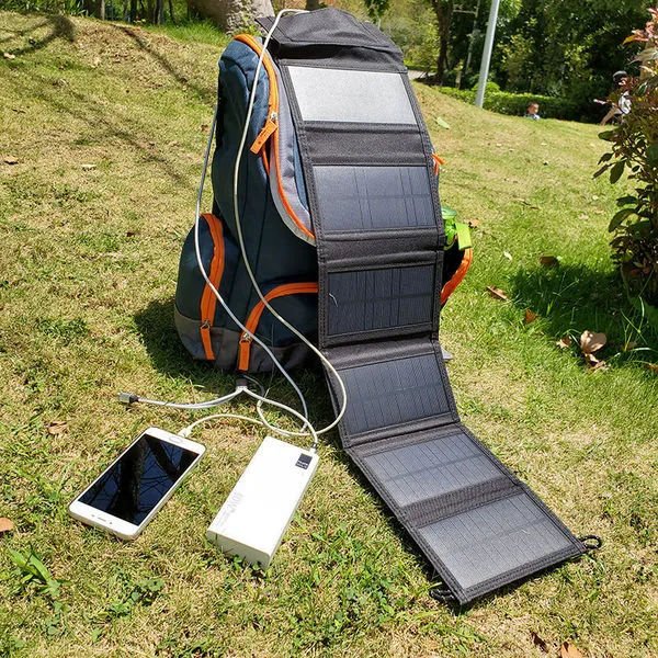 Panneau solaire pliable monocristallin USB pour smartphone et batterie externe