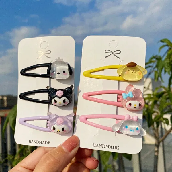 Pince à cheveux en forme de goutte d'eau Kuromi, My Melody et Cinnamoroll