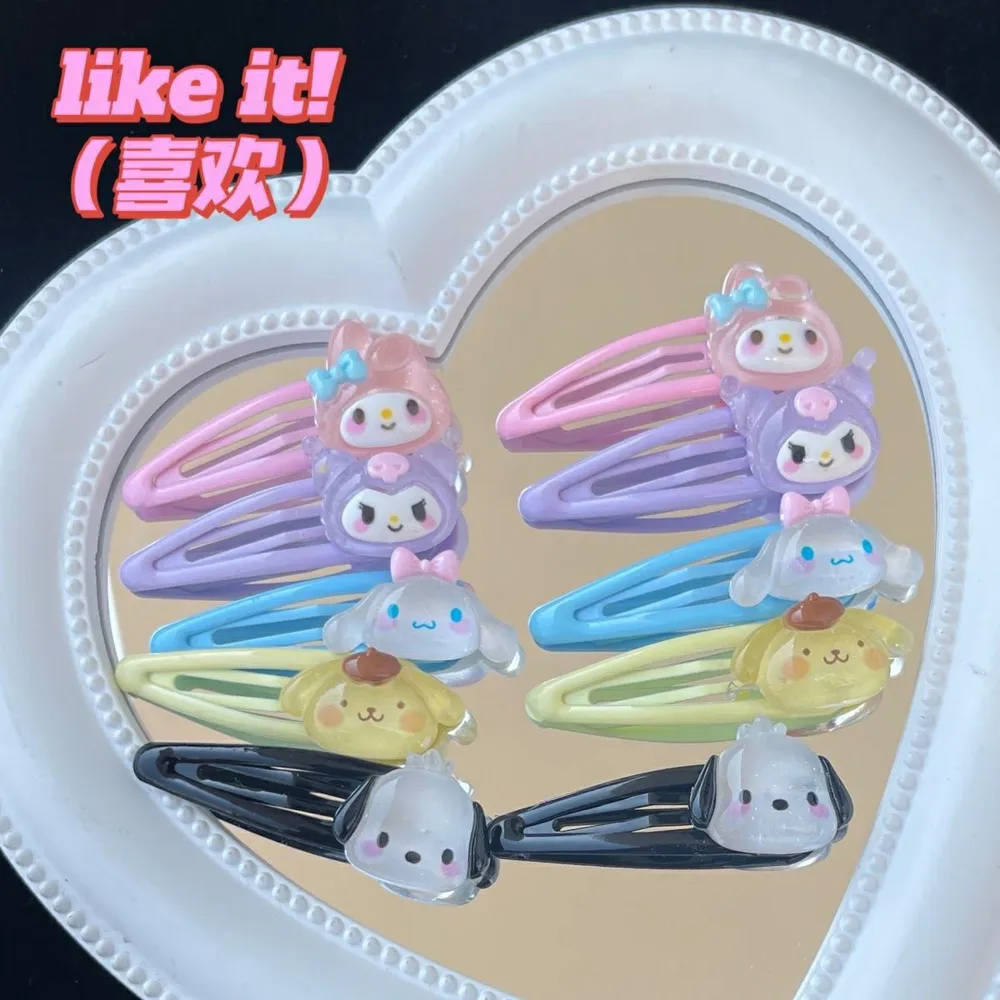 Pince à cheveux en forme de goutte d'eau Kuromi, My Melody et Cinnamoroll