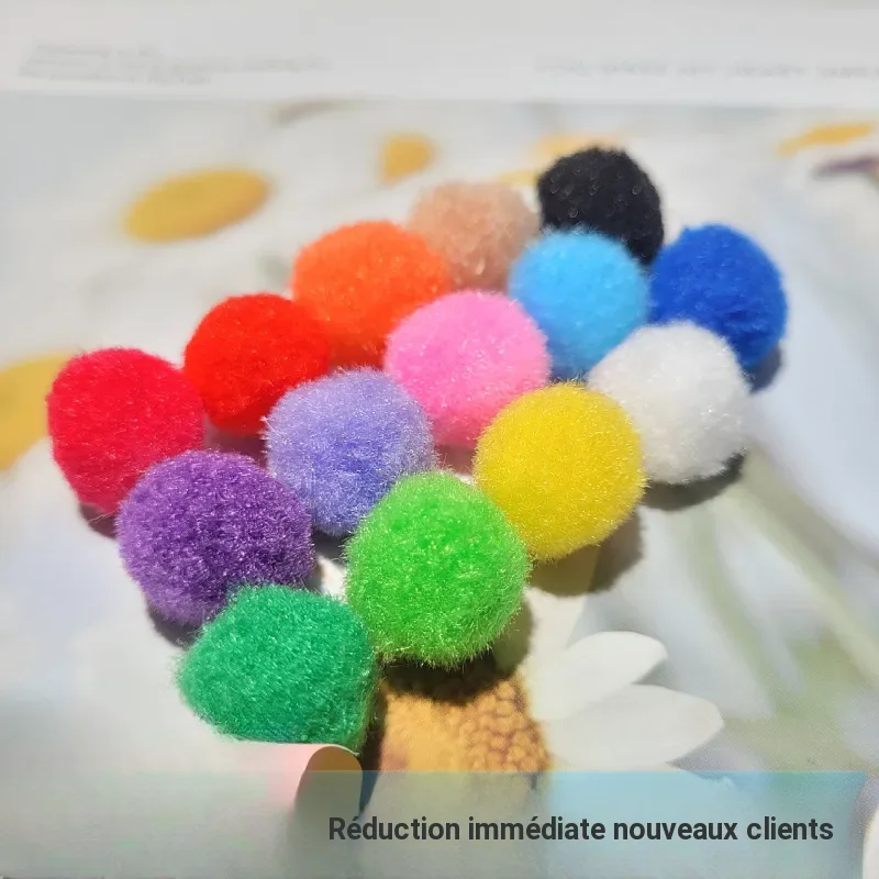 Pompons colorés 2,5 cm pour DIY, décoration et jouets pour animaux