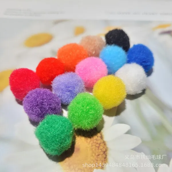 Pompons colorés 2,5 cm pour DIY, décoration et jouets pour animaux