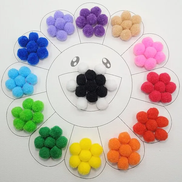 Pompons colorés 2,5 cm pour DIY, décoration et jouets pour animaux