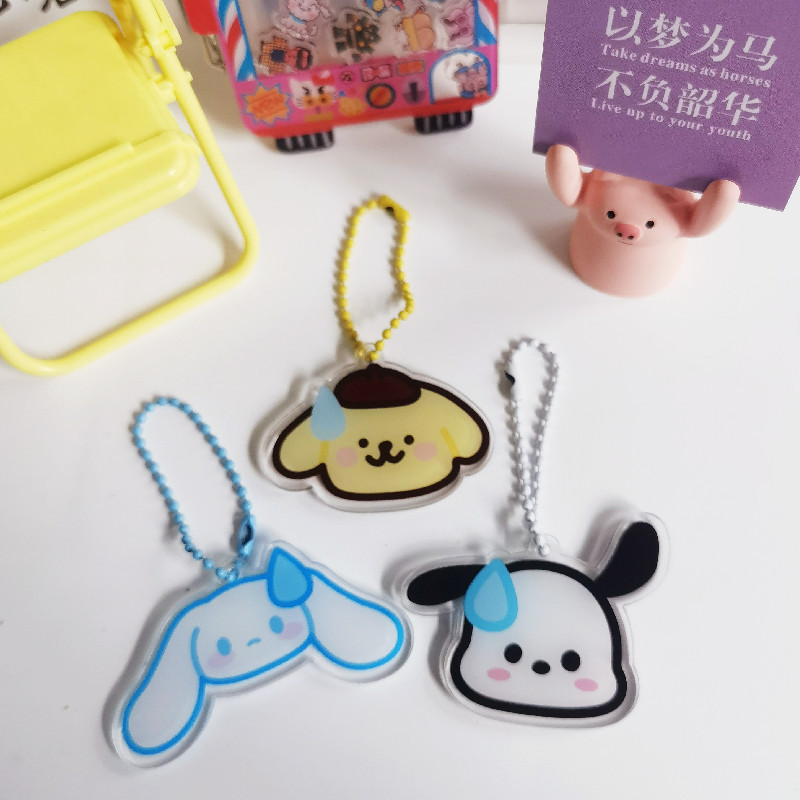 Porte-clés pendentif acrylique fantaisie pour sac et téléphone