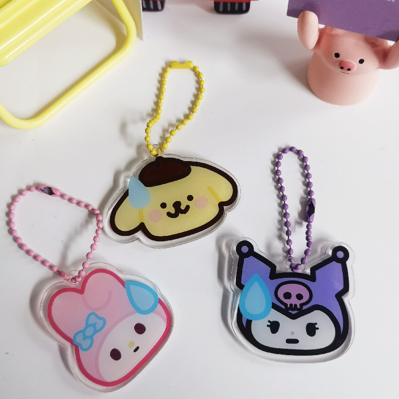 Porte-clés pendentif acrylique fantaisie pour sac et téléphone