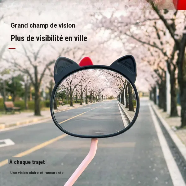 Rétroviseur pour vélo électrique, filetage 8 mm, paire, motif cartoon mignon
