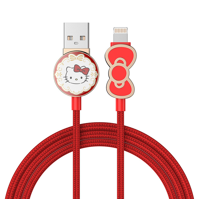 Sanrio, Hello Kitty, Apple, téléphone portable compatible, câble de chargement, iPhone