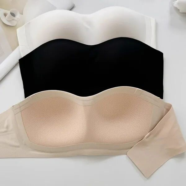 Soutien-gorge bandeau invisible push-up sans bretelles