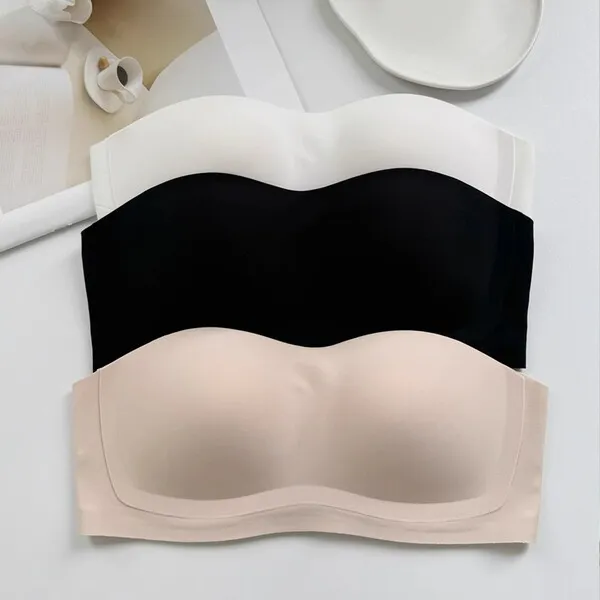 Soutien-gorge bandeau invisible push-up sans bretelles