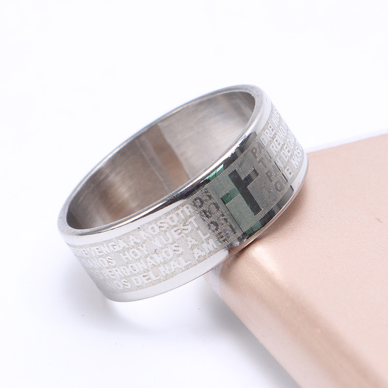 Bague acier inoxydable brillante unisexe forme géométrique