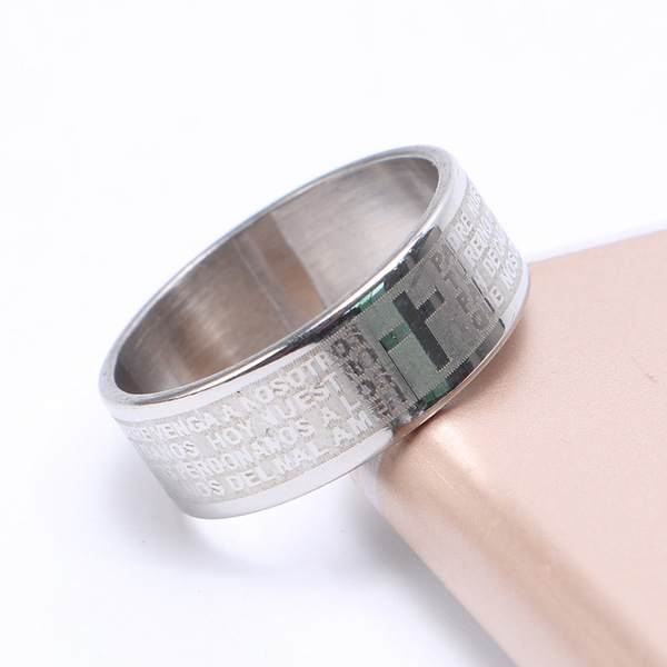 Bague acier inoxydable brillante unisexe forme géométrique
