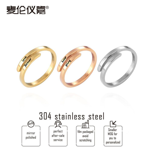 Bague femme acier inoxydable avec diamant brillant, ouverture réglable