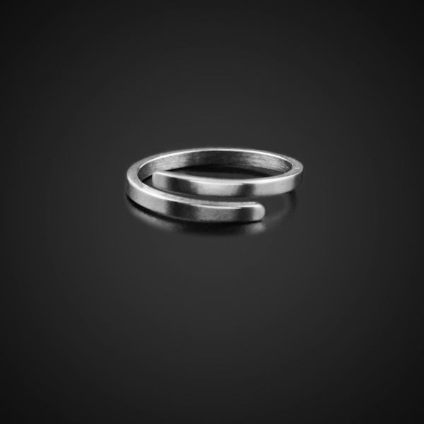 Bague femme acier inoxydable avec diamant brillant, ouverture réglable