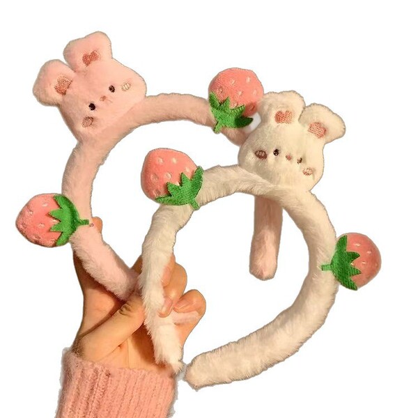 Bandeau en peluche doux pour cheveux, oreilles d'animaux ou nœud