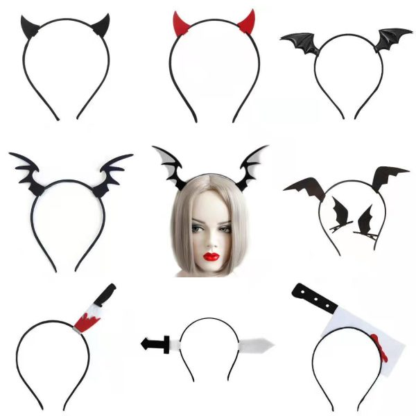 Bandeau serre-tête à cornes de diable et ailes pour costume