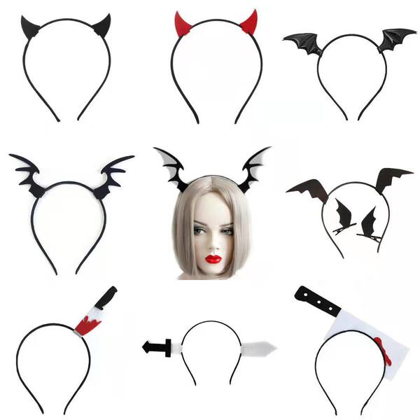 Bandeau serre-tête à cornes de diable et ailes pour costume