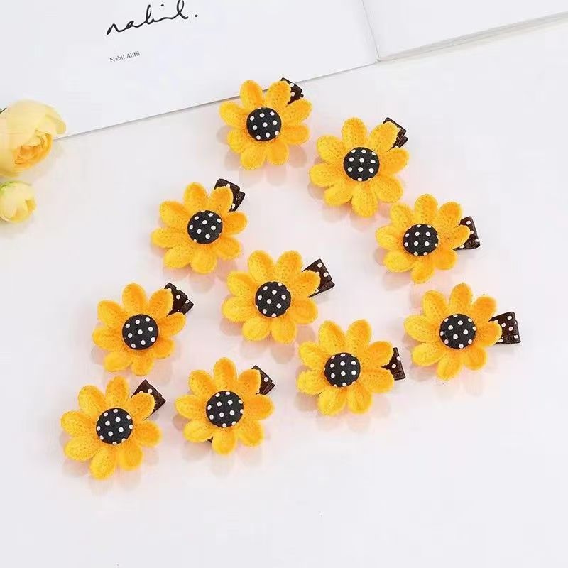 Barrette et élastique à cheveux tournesol pour enfant, style princesse
