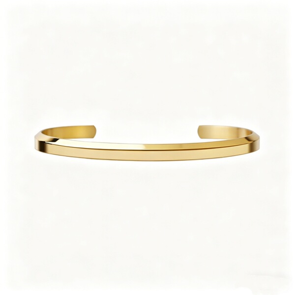 Bracelet acier inoxydable femme forme C ouvert bord biseauté