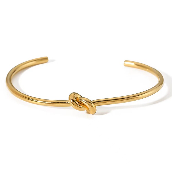 Bracelet femme acier inoxydable nœud élégant, résiste à la décoloration