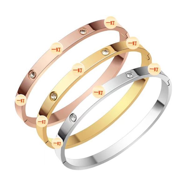 Bracelet femme acier inoxydable plaqué strass, finitions doré, argent, or rose