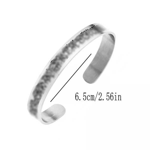 Bracelet ouvert en acier inoxydable 8 mm effet goutte d'huile, style luxe léger
