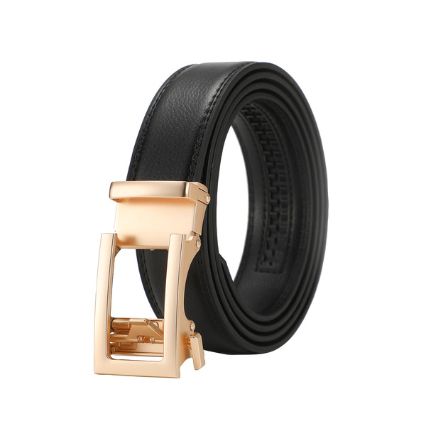 Ceinture automatique en cuir PU avec boucle en alliage, unisexe