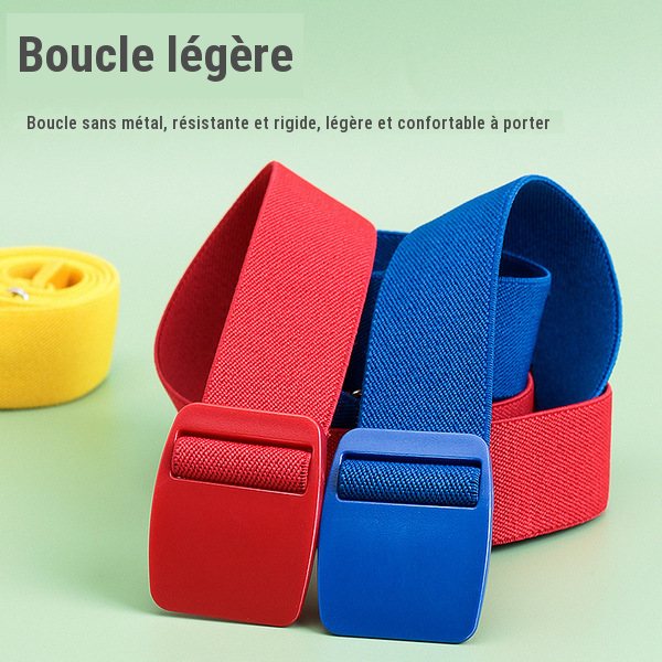 Ceinture élastique tissée réglable pour sport et loisirs, coloris uni