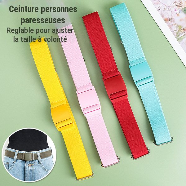 Ceinture élastique tissée réglable pour sport et loisirs, coloris uni