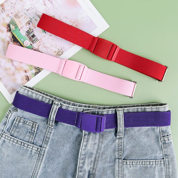 Ceinture élastique tissée réglable pour sport et loisirs, coloris uni