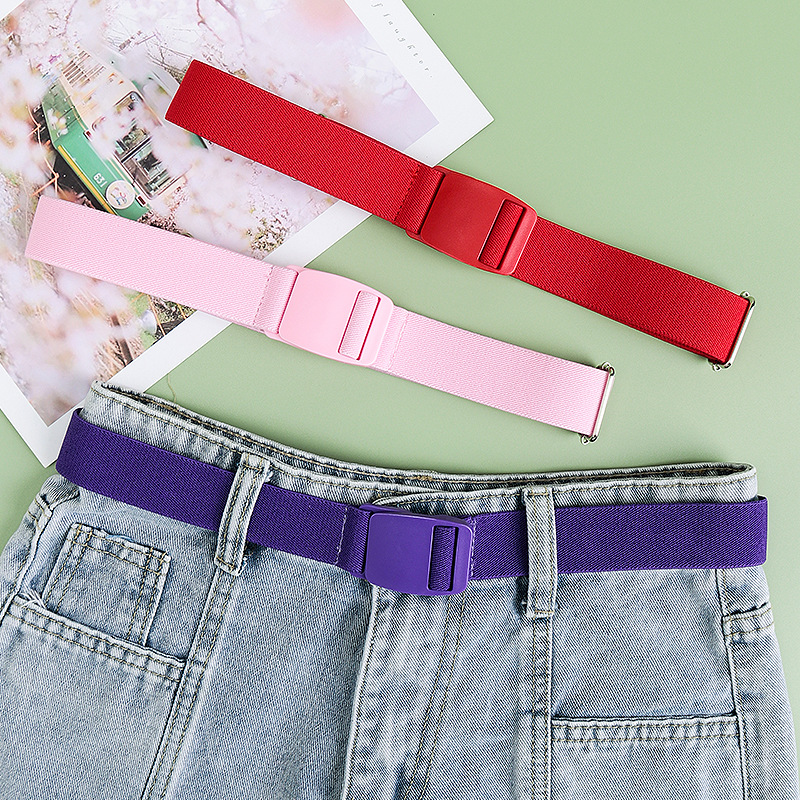 Ceinture élastique tissée réglable pour sport et loisirs, coloris uni