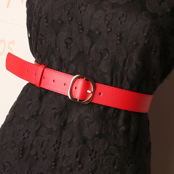 Ceinture femme cuir imitation, boucle alliage, largeur 3,4 cm, longueur 105 cm