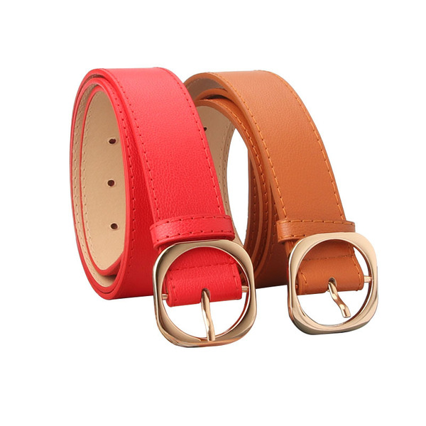 Ceinture femme cuir imitation, boucle alliage, largeur 3,4 cm, longueur 105 cm