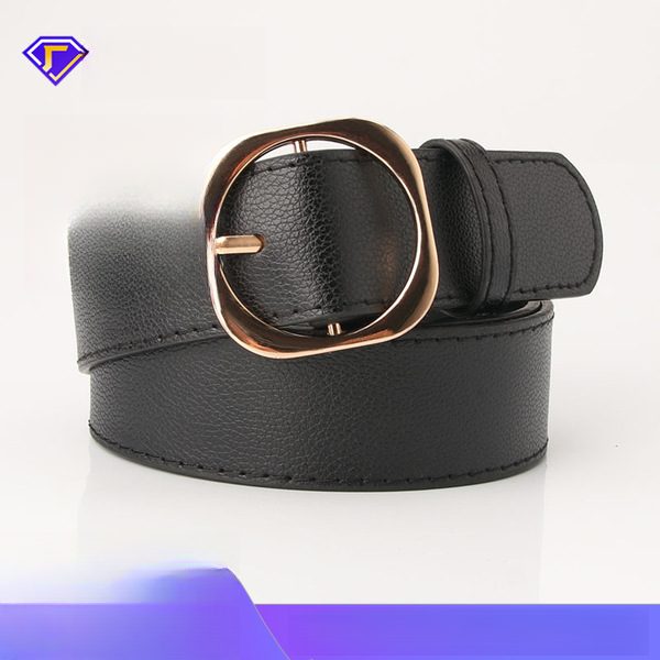 Ceinture femme cuir imitation, boucle alliage, largeur 3,4 cm, longueur 105 cm