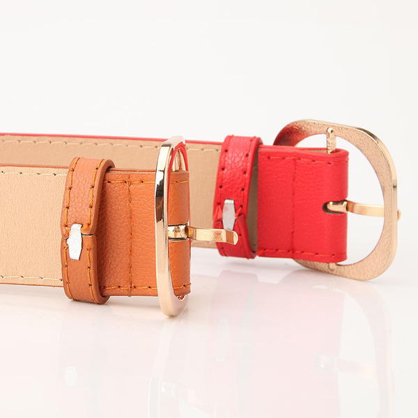Ceinture femme cuir imitation, boucle alliage, largeur 3,4 cm, longueur 105 cm