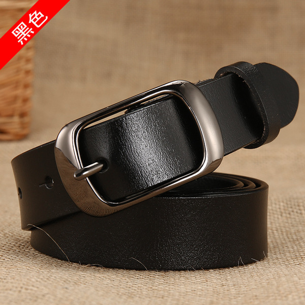 Ceinture femme cuir véritable, boucle ardillon, largeur standard